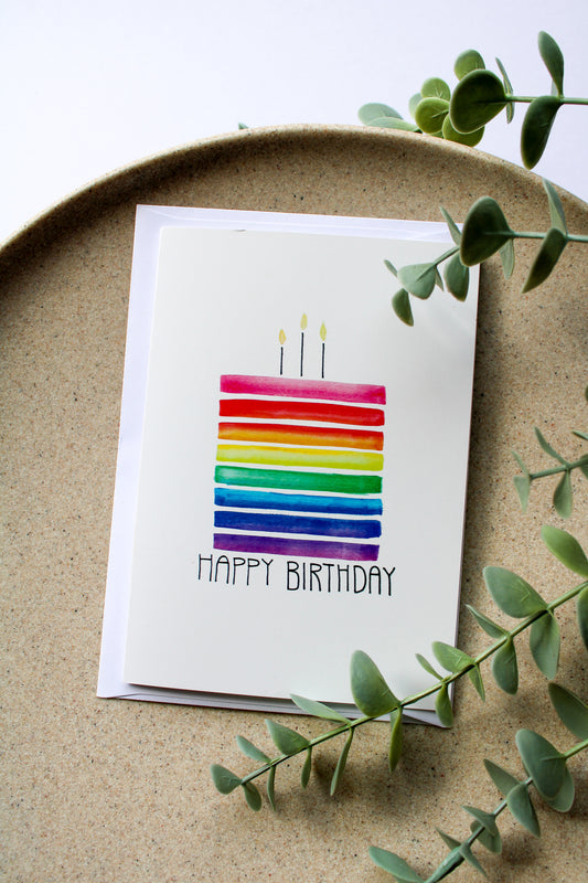 Rainbow "Happy Birthday" Cake