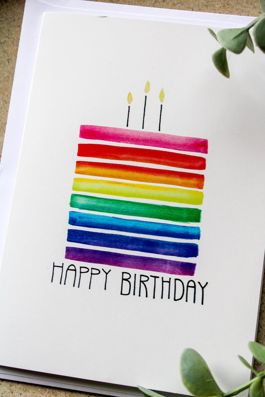 Rainbow "Happy Birthday" Cake