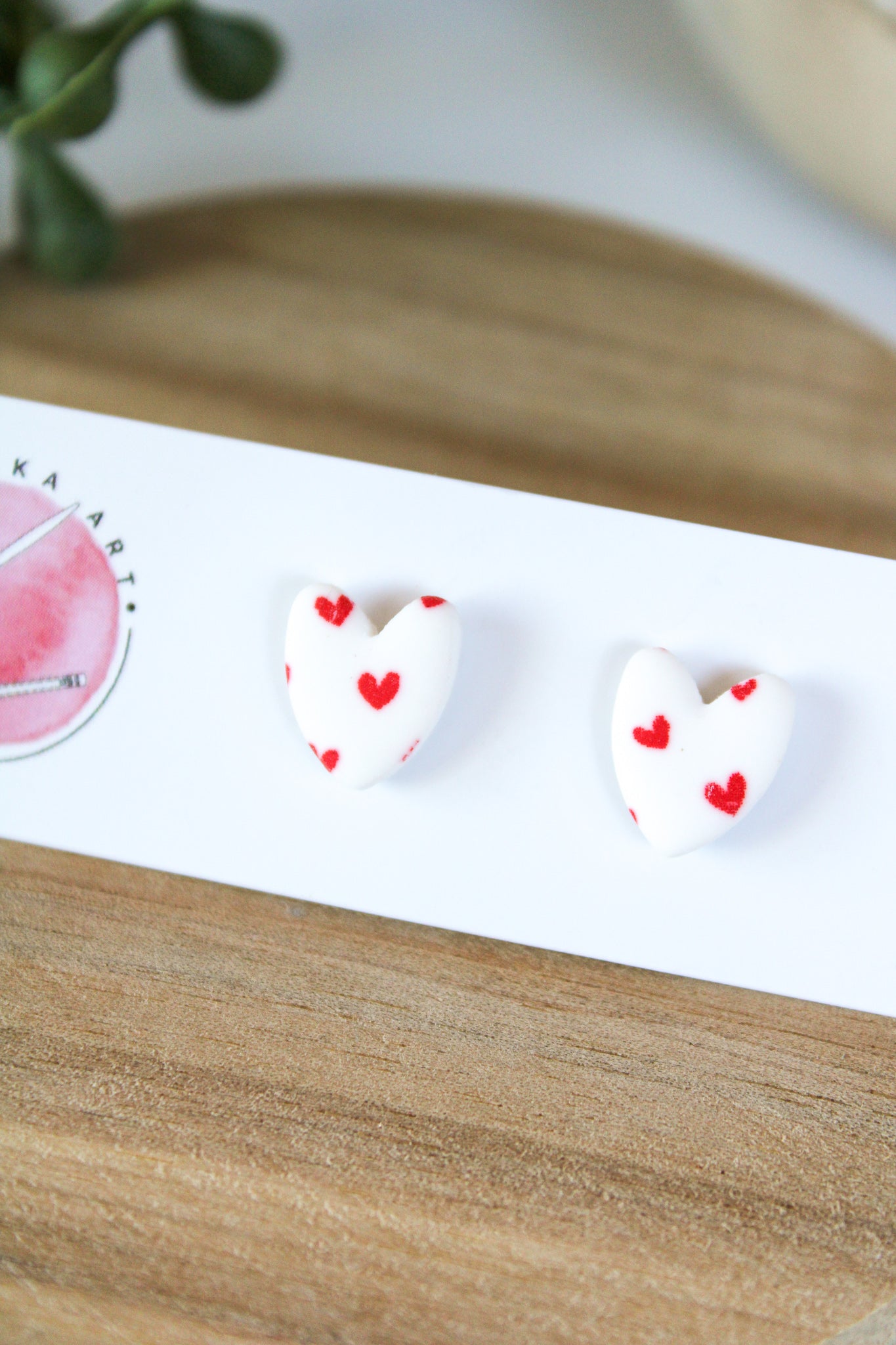 Polka Dot Heart Mini Studs