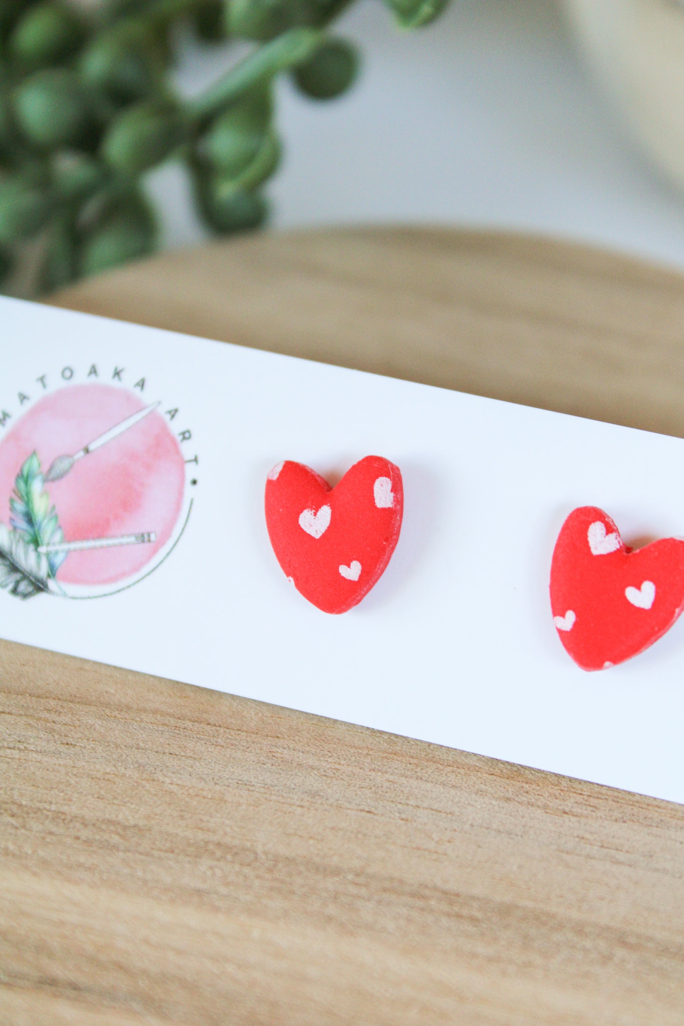 Polka Dot Heart Mini Studs