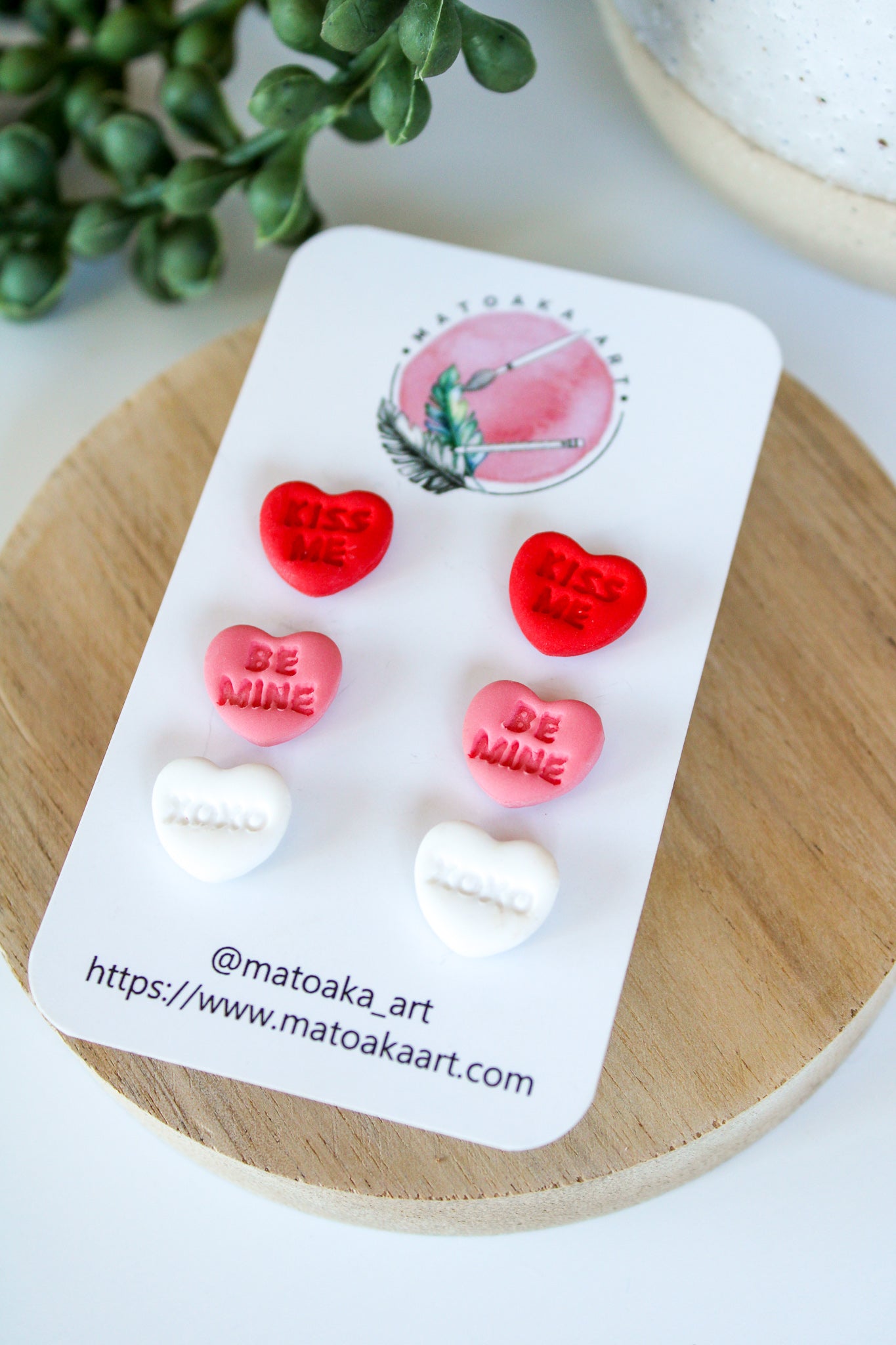 Candy Heart Studs - 3 Pack