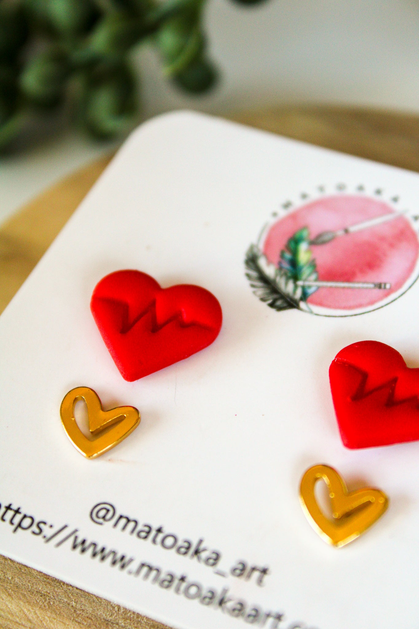 Beating Heart Studs - 2 Pack