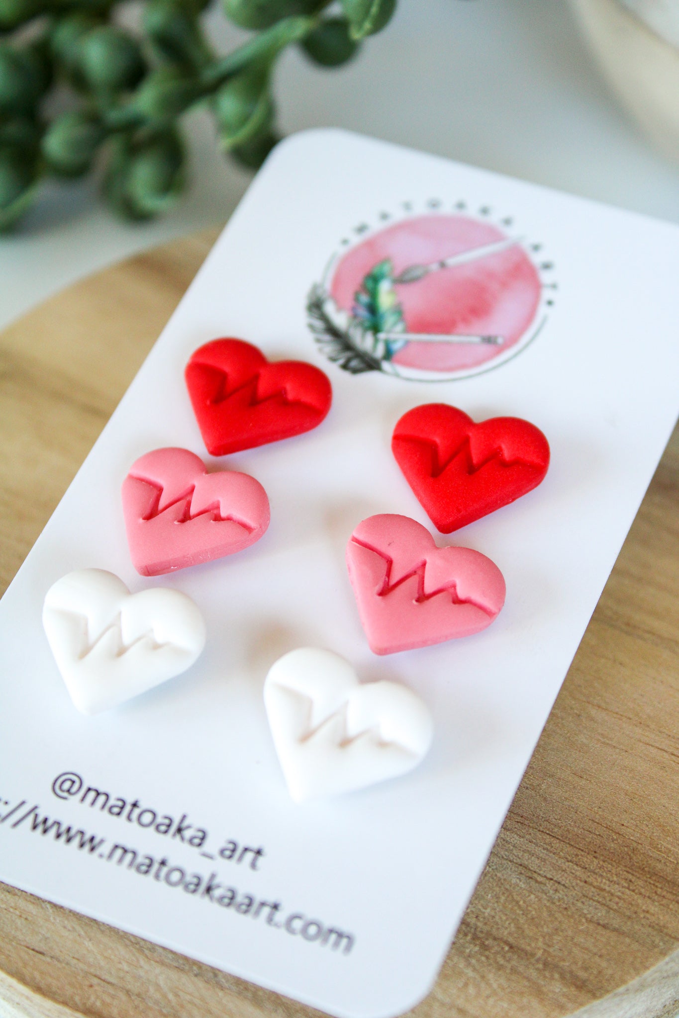 Beating Heart Studs - 3 Pack