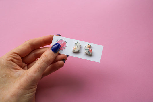 Floral Bunny Studs